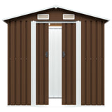 Garden storage shed Brown 204x132x186 cm Steel