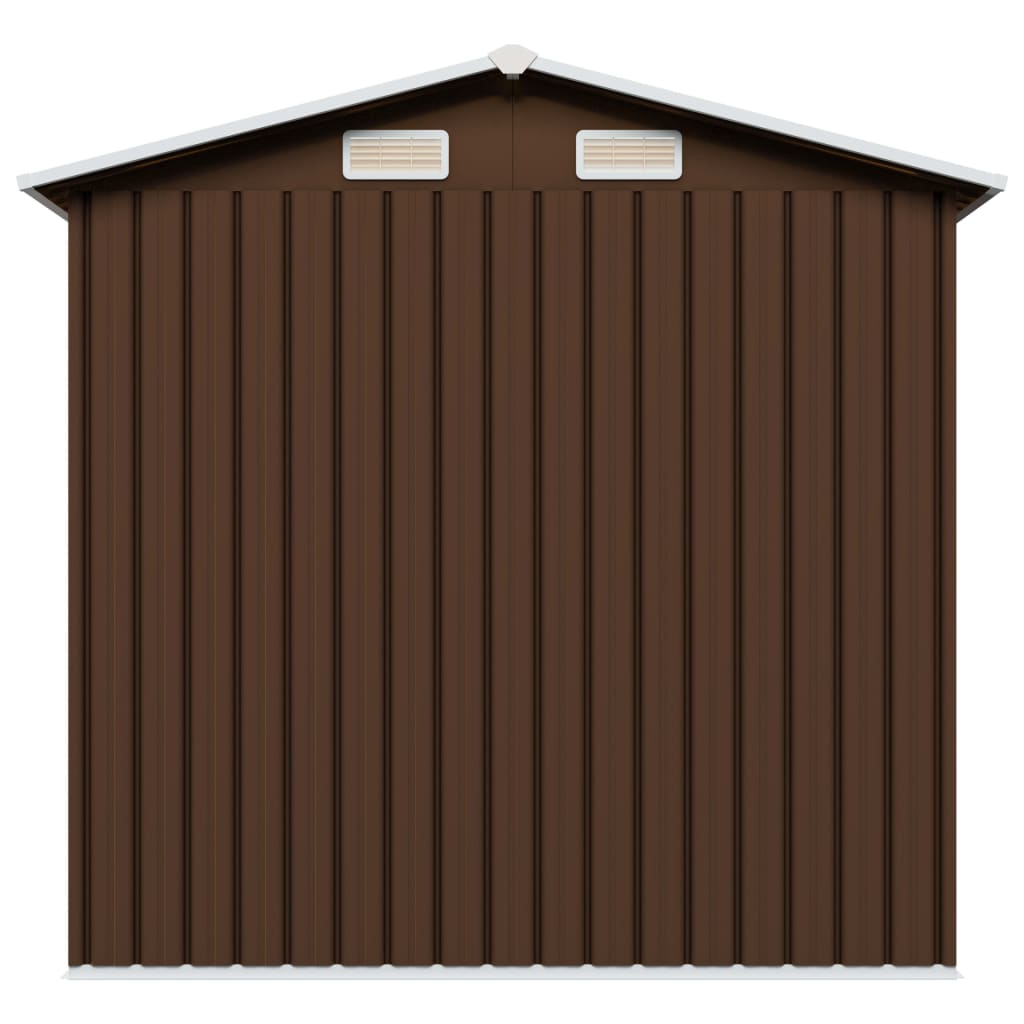 Garden storage shed Brown 204x132x186 cm Steel