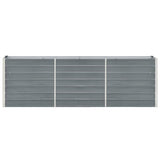 Raised garden bed Galvanized steel 240x40x77 cm Grey