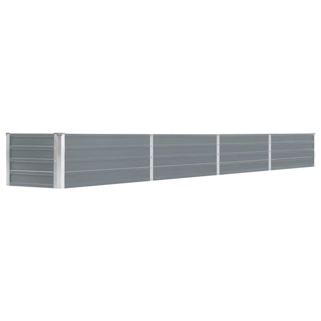 Raised garden bed Galvanized steel 320x40x45 cm Grey