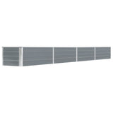 Raised garden bed Galvanized steel 320x40x45 cm Grey