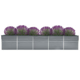 Lit surélevé de jardin Acier galvanisé 400x80x77 cm Gris