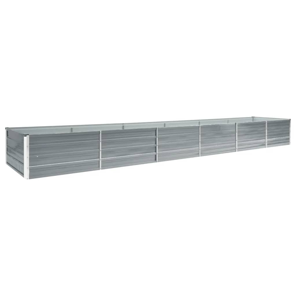 Raised garden bed Galvanized steel 480x80x45 cm Grey