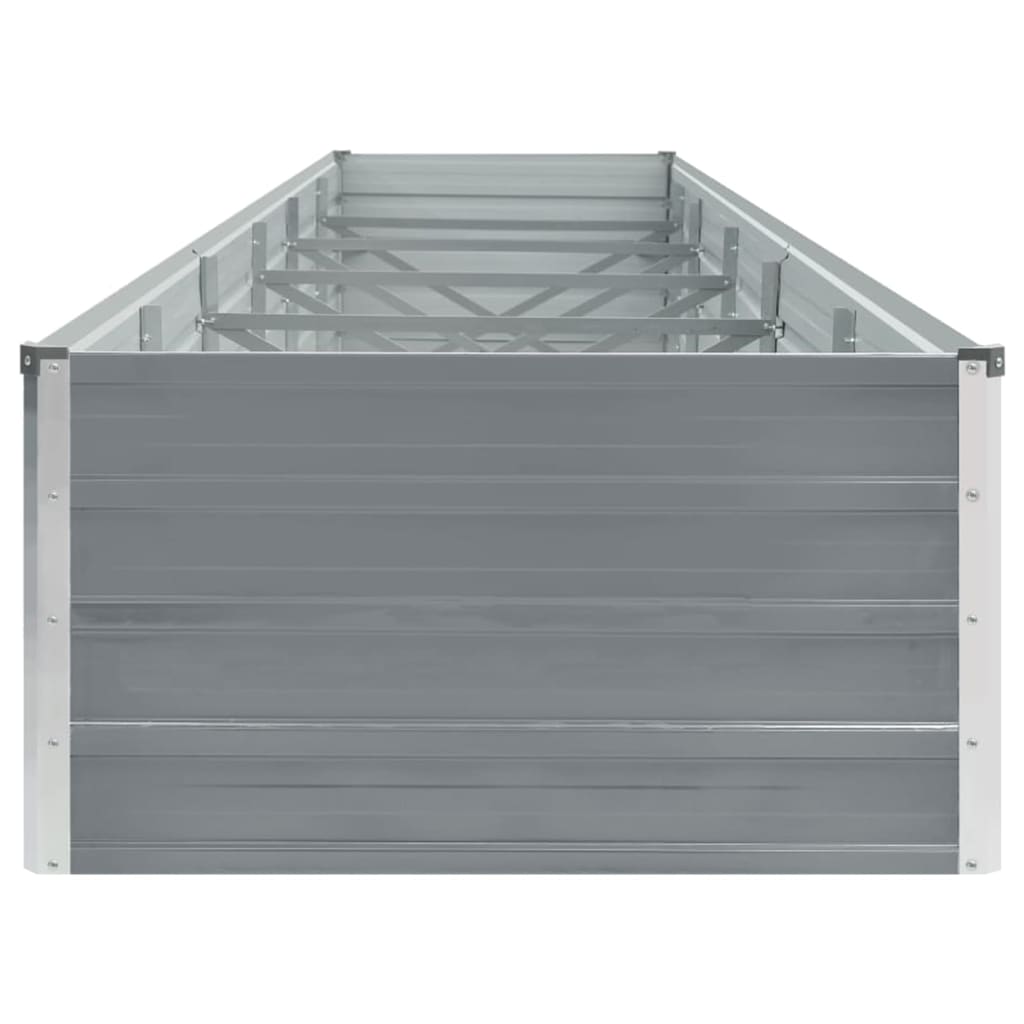 Raised garden bed Galvanized steel 480x80x45 cm Grey