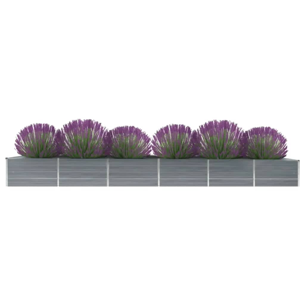 Lit surélevé de jardin Acier galvanisé 480x80x45 cm Gris