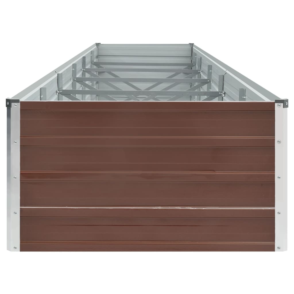 Lit surélevé de jardin Acier galvanisé 480x80x45 cm Marron