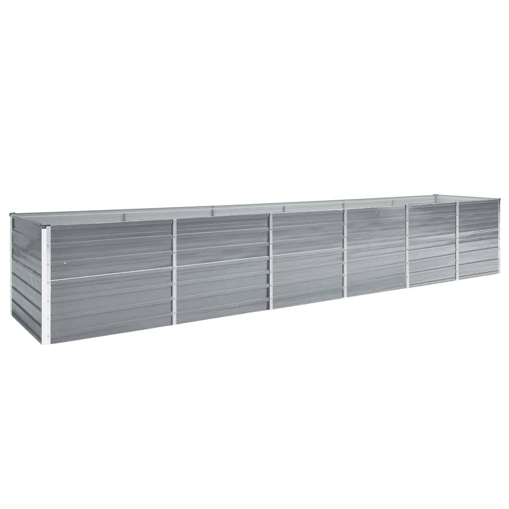 Raised garden bed Galvanized steel 480x80x77 cm Grey