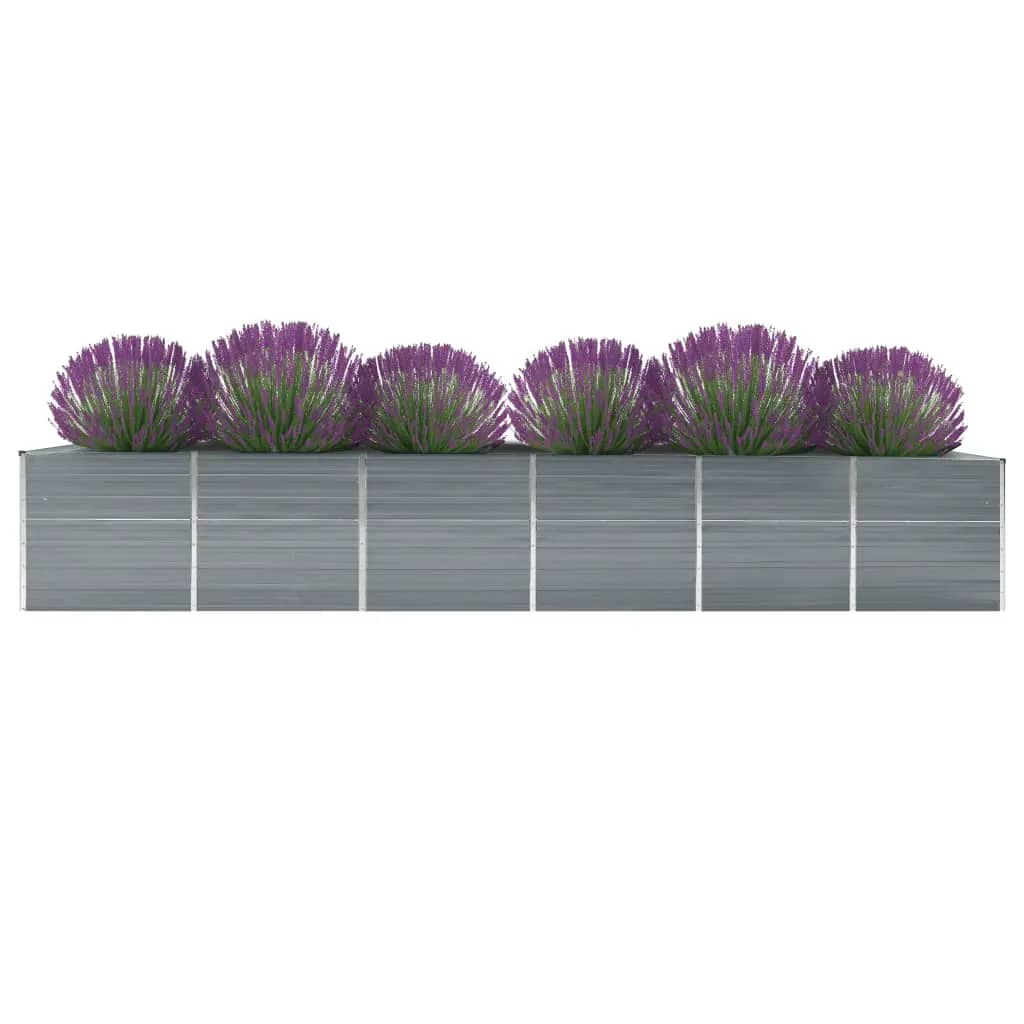 Lit surélevé de jardin Acier galvanisé 480x80x77 cm Gris