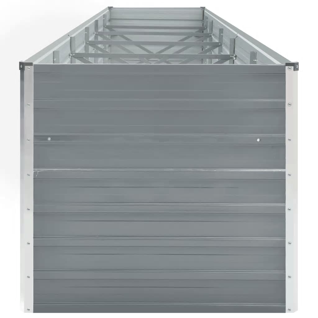 Lit surélevé de jardin Acier galvanisé 480x80x77 cm Gris