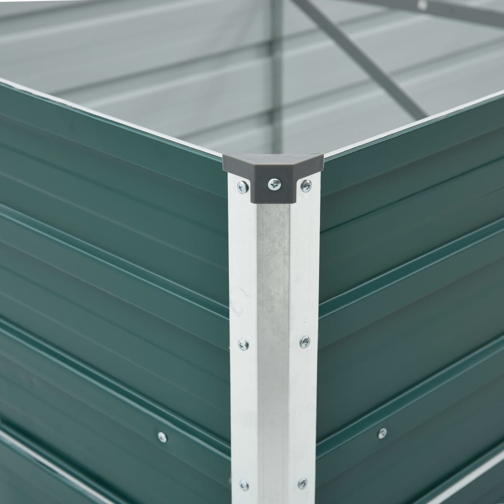 Raised garden bed Galvanized steel 600x80x45 cm Green