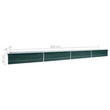 Raised garden bed Galvanized steel 600x80x45 cm Green