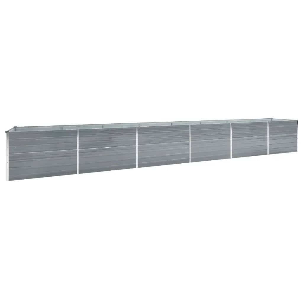 Lit surélevé de jardin Acier galvanisé 600x80x77 cm Gris