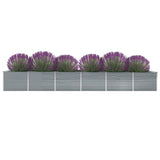 Lit surélevé de jardin Acier galvanisé 600x80x77 cm Gris