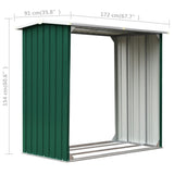 Abri de stockage de bois Acier galvanisé 172x91x154 cm Vert