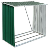 Abri de stockage de bois Acier galvanisé 163x83x154 cm Vert