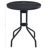 Table de jardin Noir 60 cm Acier et verre