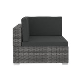 Garden furniture set with cushions 3 pcs gray woven resin