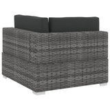 Garden furniture set with cushions 3 pcs gray woven resin