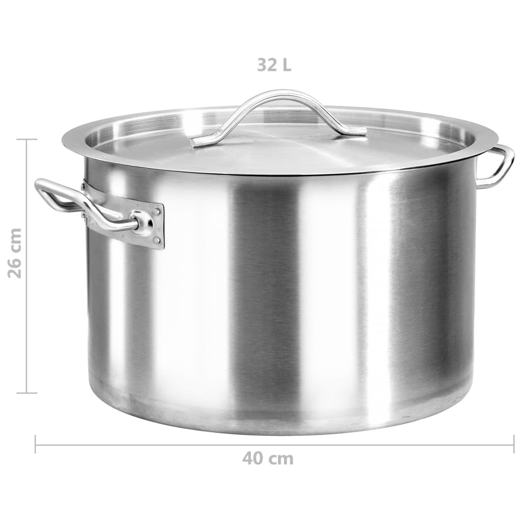 Pot 32 L 40x26 cm Stainless steel