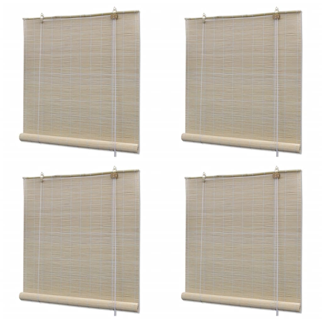 Stores à rouleau Bambou naturel 4 pcs 120x160 cm