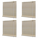 Stores à rouleau Bambou naturel 4 pcs 120x160 cm