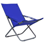 Chaises pliables de plage lot de 2 Tissu Bleu