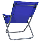 Chaises pliables de plage lot de 2 Tissu Bleu