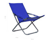 Chaises pliables de plage lot de 2 Tissu Bleu