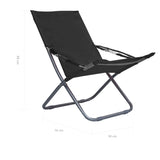 Chaises pliables de plage lot de 2 Tissu Noir