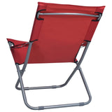 Chaises pliables de plage lot de 2 Tissu Rouge