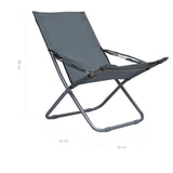 Chaises pliables de plage lot de 2 Tissu Gris