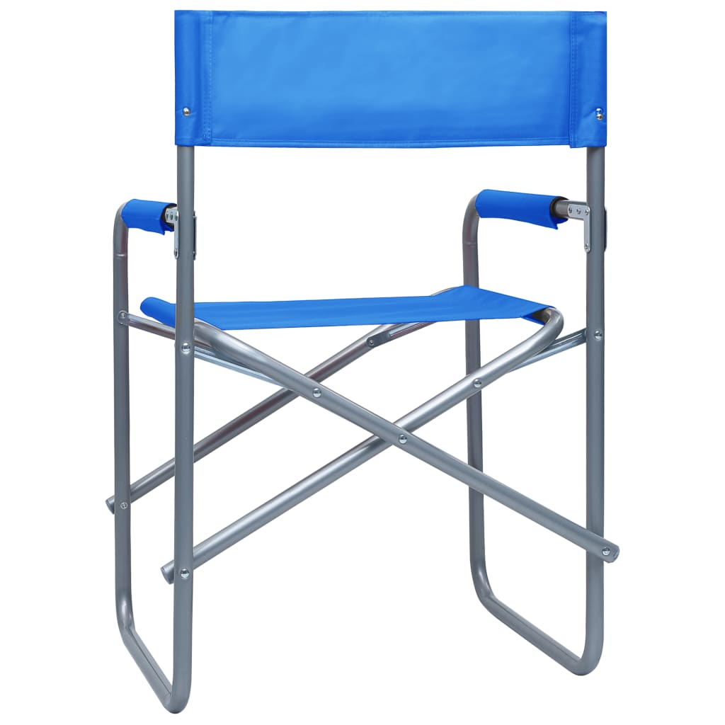 Chaises de metteur en scène lot de 2 Acier Bleu