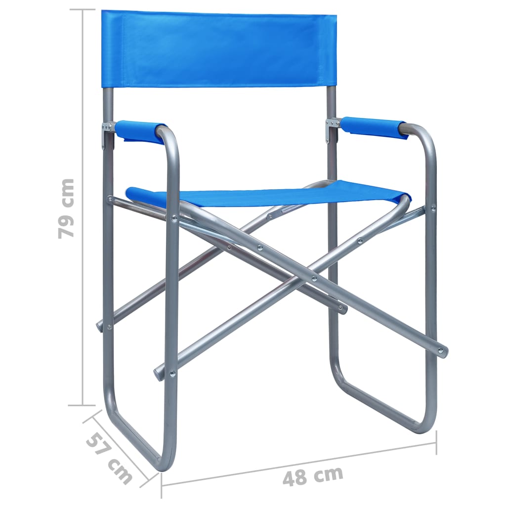 Chaises de metteur en scène lot de 2 Acier Bleu