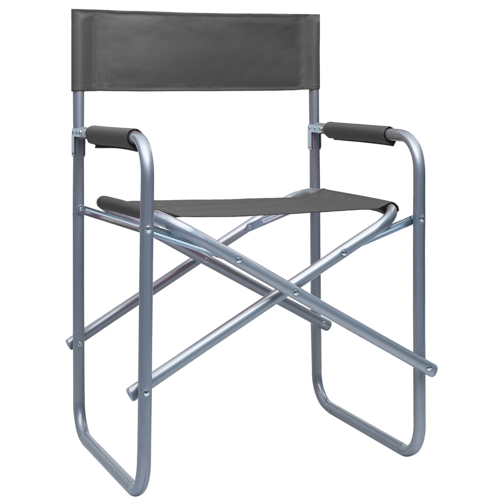 Chaises de metteur en scène lot de 2 Acier Gris