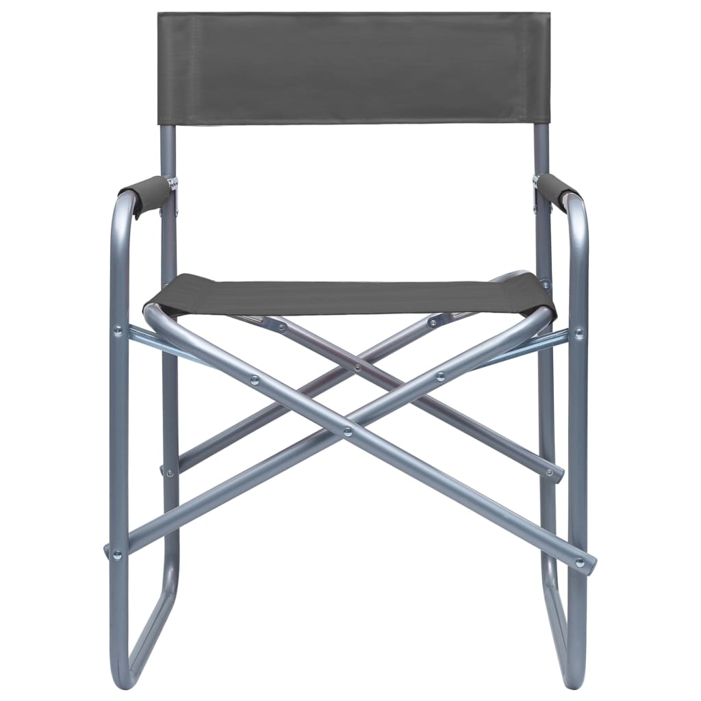 Chaises de metteur en scène lot de 2 Acier Gris