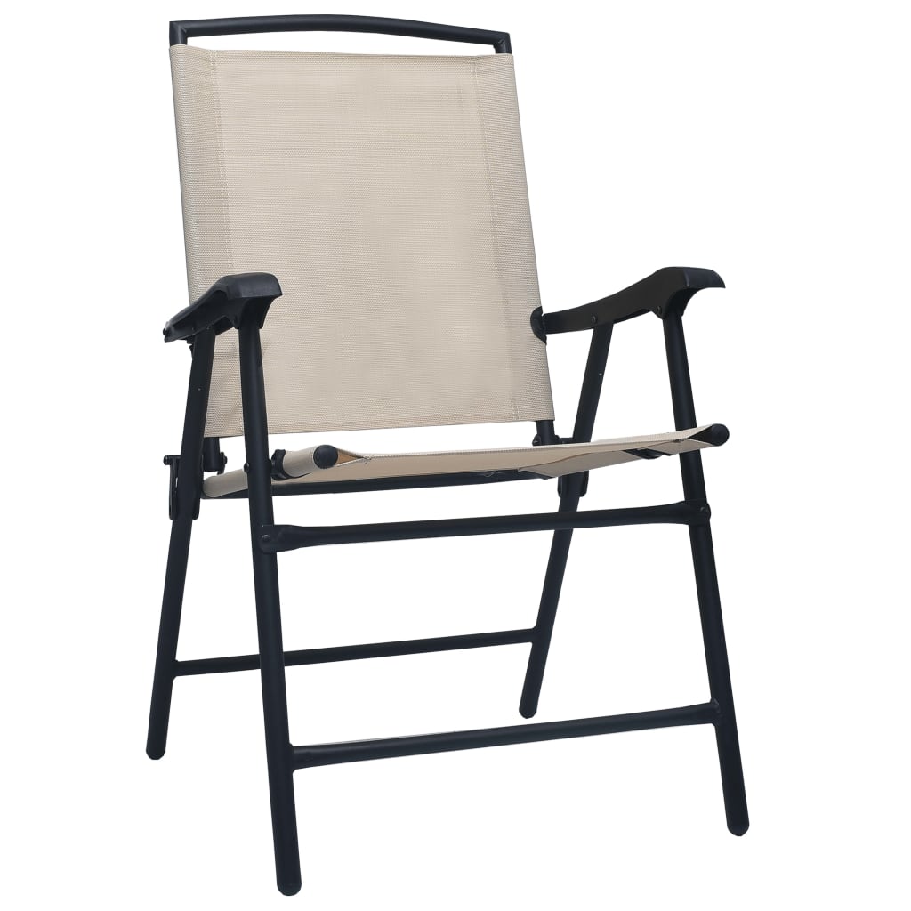 Chaises de jardin pliables lot de 2 Textilène Crème