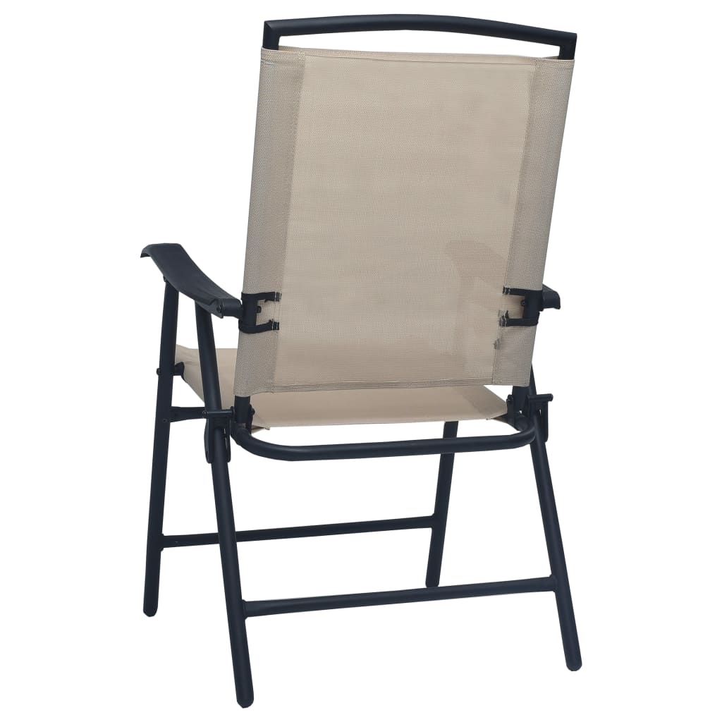 Chaises de jardin pliables lot de 2 Textilène Crème