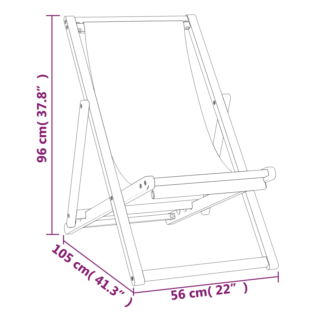 Chaise de plage pliable Bois de teck solide rouge