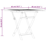 Table pliable de jardin 85x85x76 cm Bois de teck solide