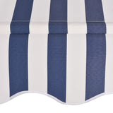 Manual retractable awning 100 cm Blue and white stripes