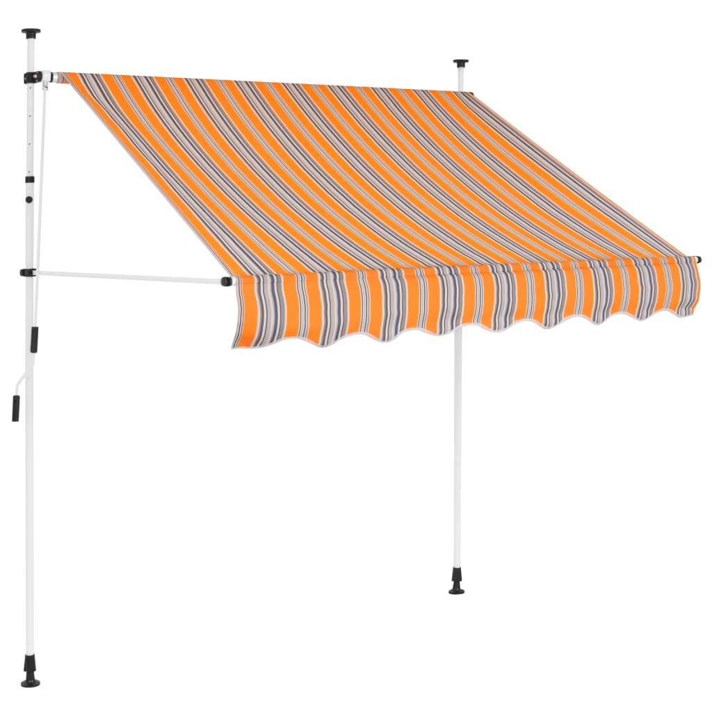 Manual retractable awning 100 cm Yellow and blue stripes