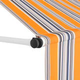 Manual retractable awning 100 cm Yellow and blue stripes