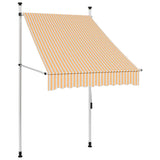 Manual retractable awning 100 cm Orange and white stripes