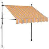 Manual retractable awning with LED 100 cm Yellow and blue