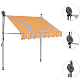 Manual retractable awning with LED 150 cm Yellow and blue