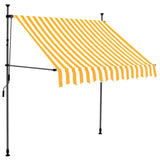 Manual retractable awning with LED 100 cm White and orange