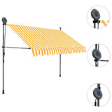 Manual retractable awning with LED 300 cm White and orange