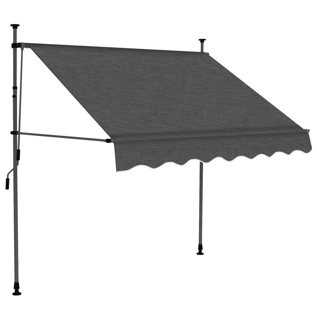 Manual retractable awning with LED 150 cm Anthracite