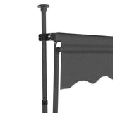 Manual retractable awning with LED 150 cm Anthracite