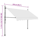 Manuell einziehbare Markise mit LED 250 cm Creme